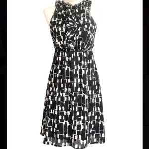 Merona Black and White Sleeveless Ruffled Dress